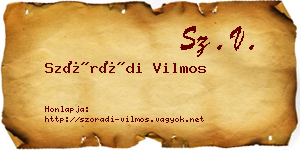 Szórádi Vilmos névjegykártya